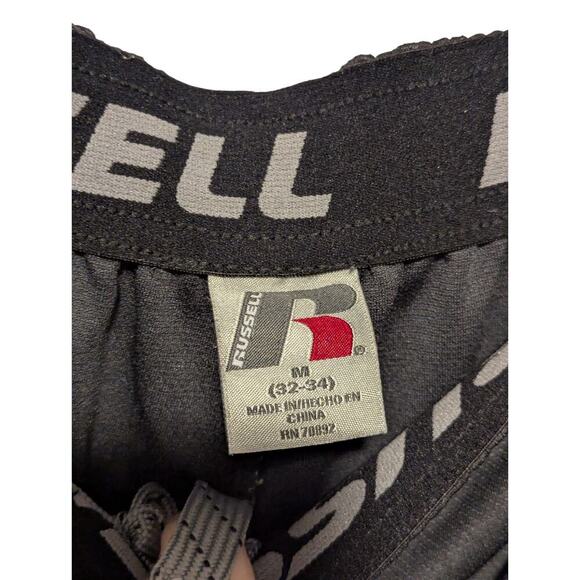 Russell Mens Med 32/34 Black Athletic Warm Up Pants Elastic & drawstring Waist - Picture 8 of 8